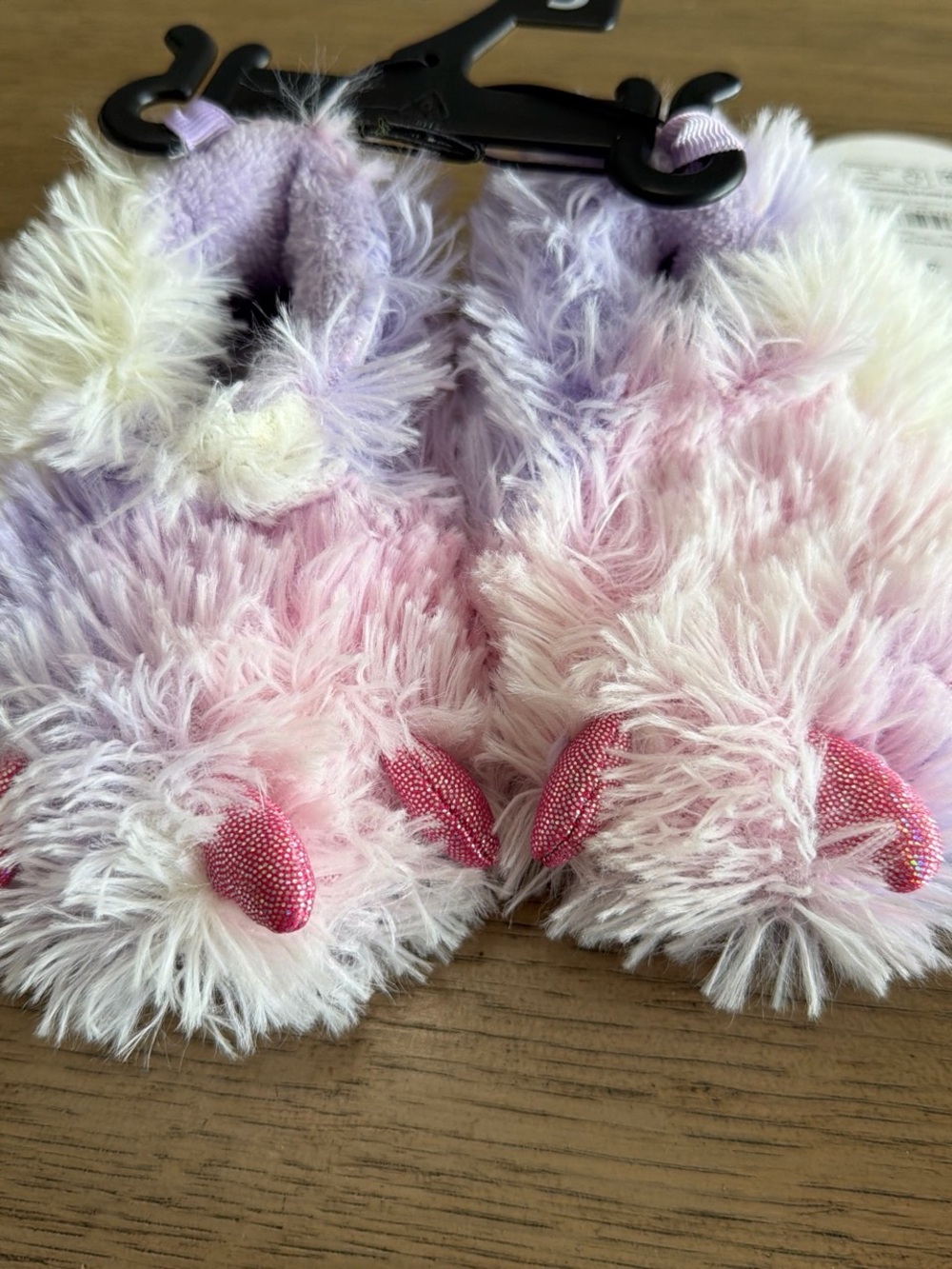 Baby Plush Monster Slippers - Pink & Lavender size 3
